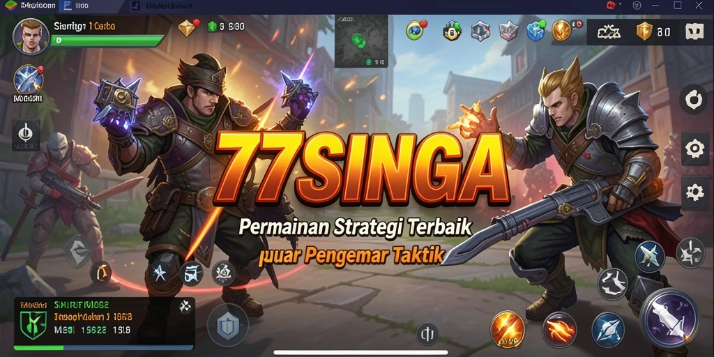 Tampilan utama gameplay 77SINGA yang mendebarkan dan penuh strategi.