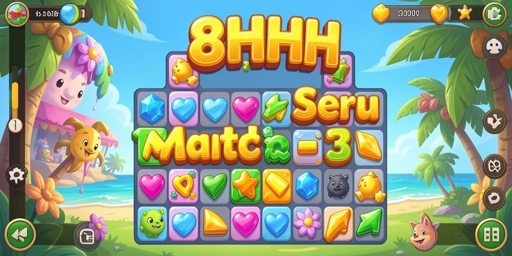 Tampilkan gameplay menarik dari 8HHH dengan level match-3 yang menantang.