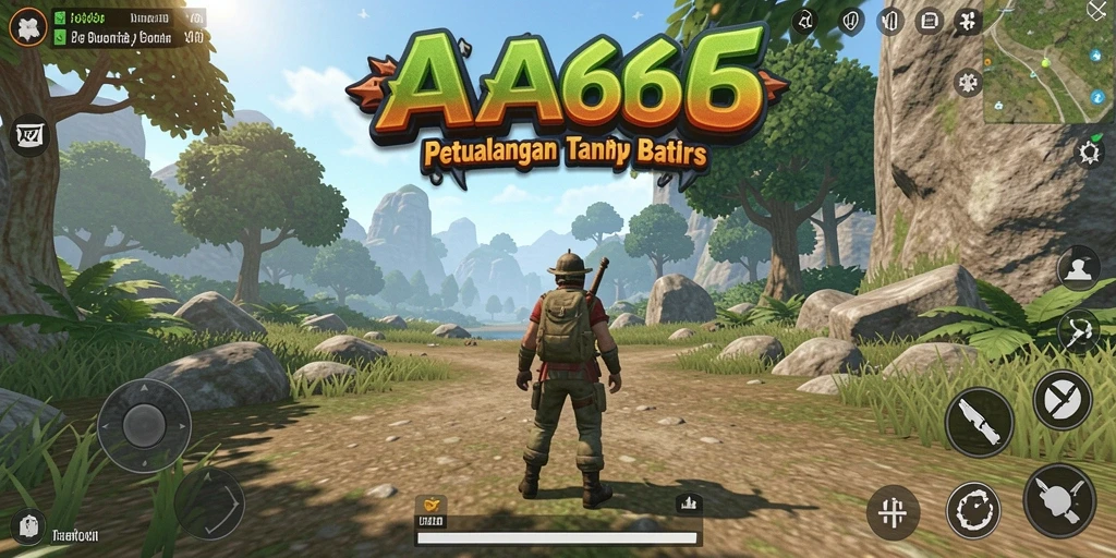 Tangkapan layar gameplay AA666 yang menampilkan eksplorasi dunia terbuka.