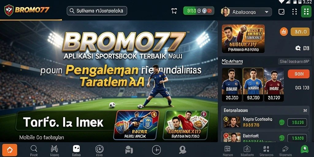 Tampilan layar utama BROMO77 dengan berbagai pilihan taruhan olahraga.