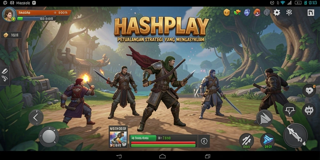 Screenshot menunjukkan aksi seru dalam gameplay SLG HASHPLAY.