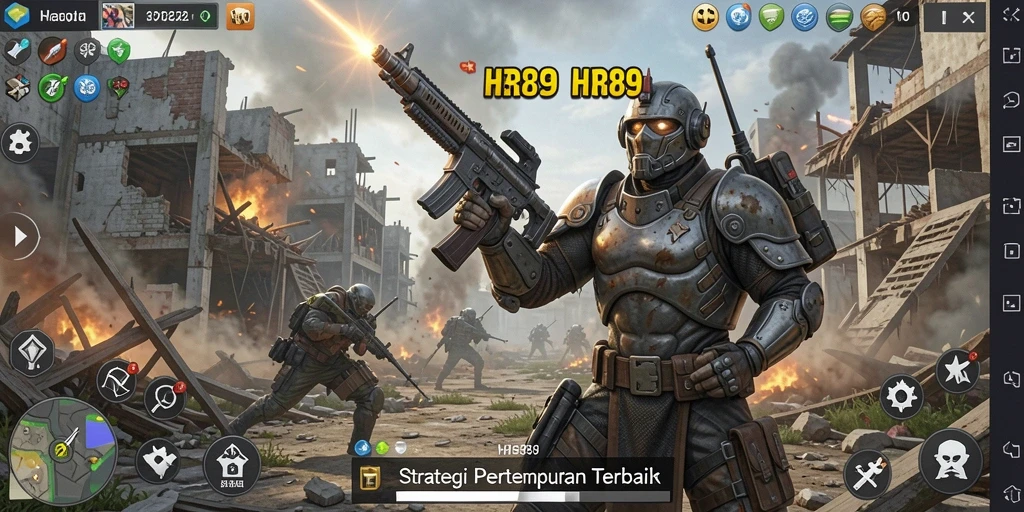 Screenshot utama menunjukkan pertempuran strategis yang menegangkan di HR89.