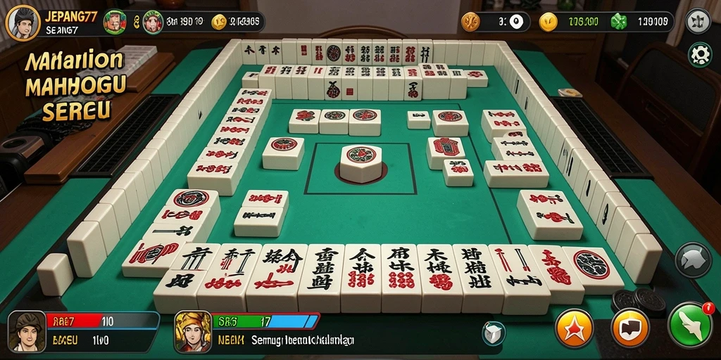 Tampilan menarik dari gameplay Mahjong di JEPANG77.