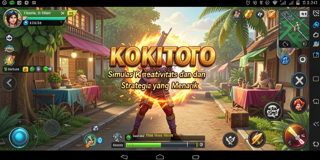 Tangkapan layar gameplay KOKITOTO yang menunjukkan dunia virtual yang menarik.