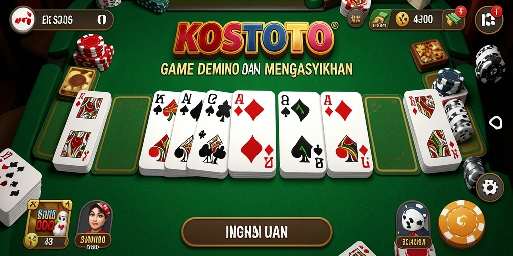 Screenshot gameplay <strong>KOSTOTO</strong> yang menampilkan keseruan bermain Domino.