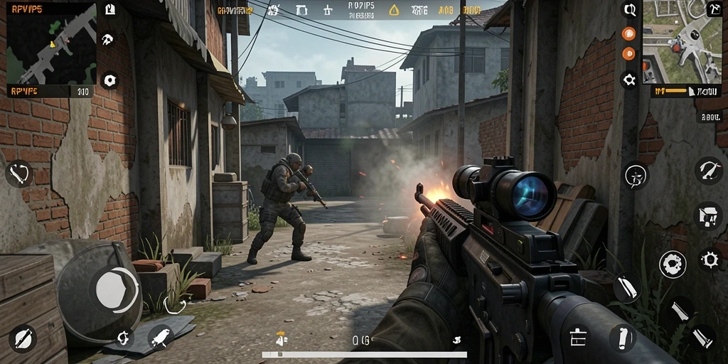 Tampilan gameplay intens dan penuh aksi dalam RPVIP5.