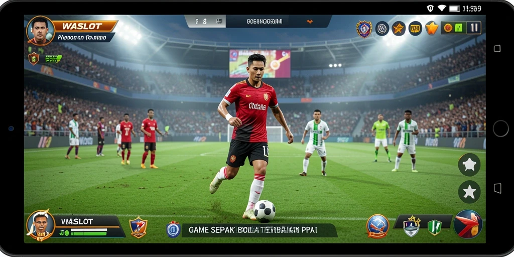 Tampilan gameplay WASLOT yang mengasyikkan saat pertandingan sepak bola.