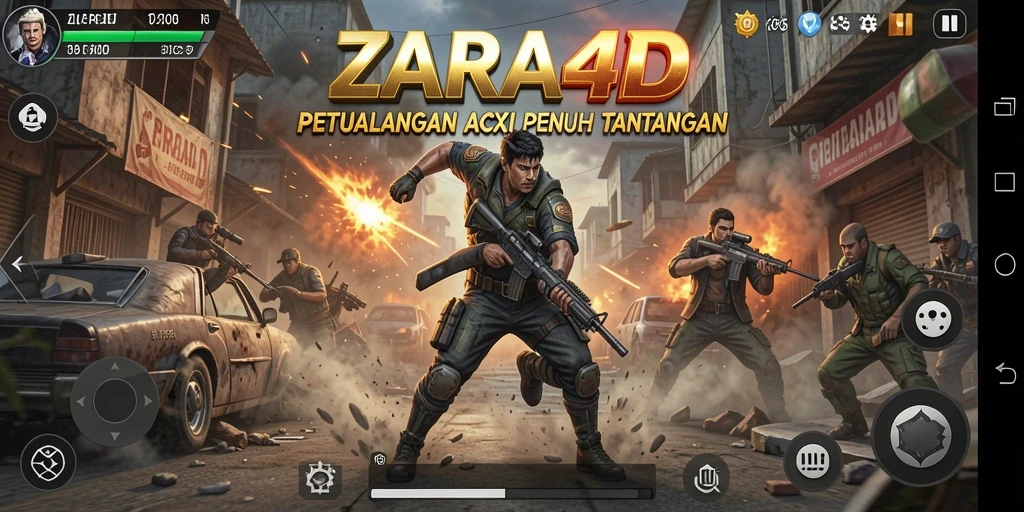 Screenshot gameplay ZARA4D menampilkan pertarungan seru dengan grafis yang memukau.