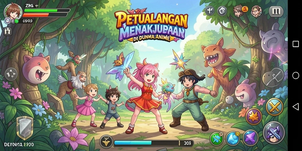 Menggambarkan aksi seru di ZK6 dengan karakter anime.